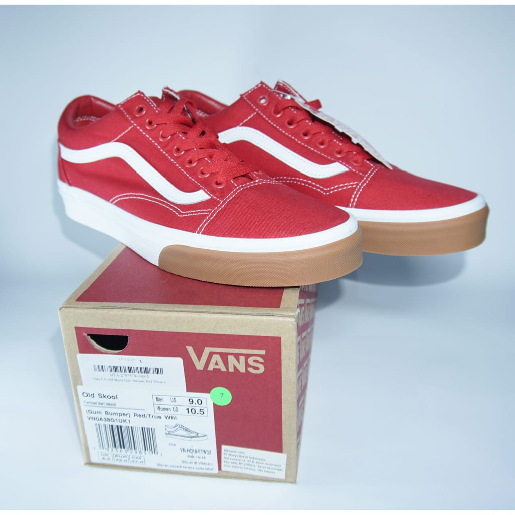 vans oldskool red (gum bumper)