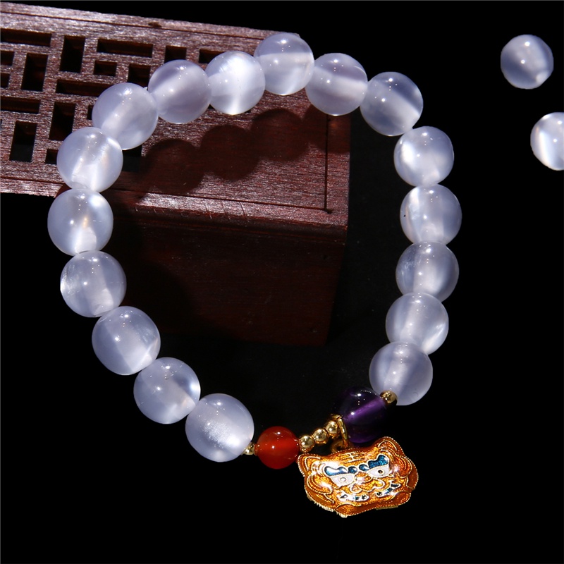 30/50 Pcs 6-10 Mm Putih Resin Beads Imitasi Mata Kucing Bulat Longgar Spacer Manik-manik untuk Membuat Perhiasan DIY Kalung Gelang Temuan