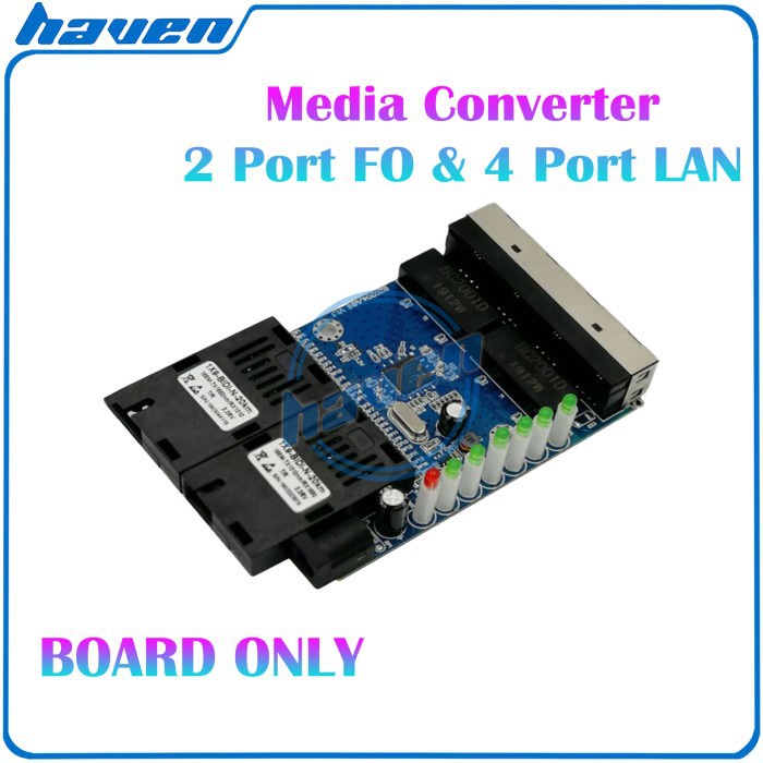 Media Converter 2 Port FO 4 Port LAN 10/100 Board Only / 2 FO 4 LAN