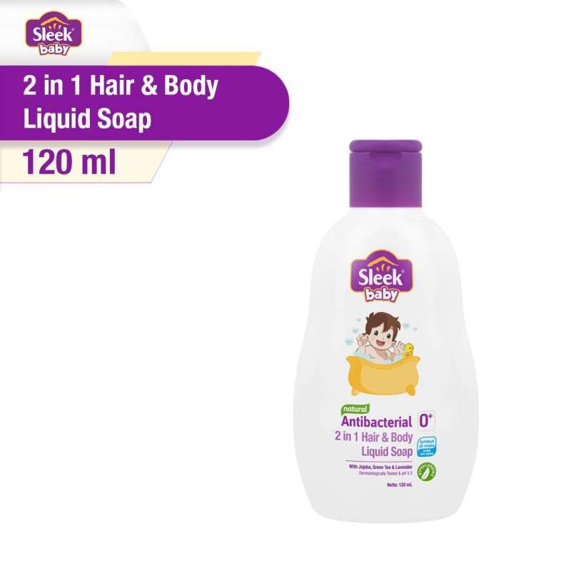 Sleek Baby Antibacterial 2 in 1 Hair &amp; Body Liquid Soap 120ml