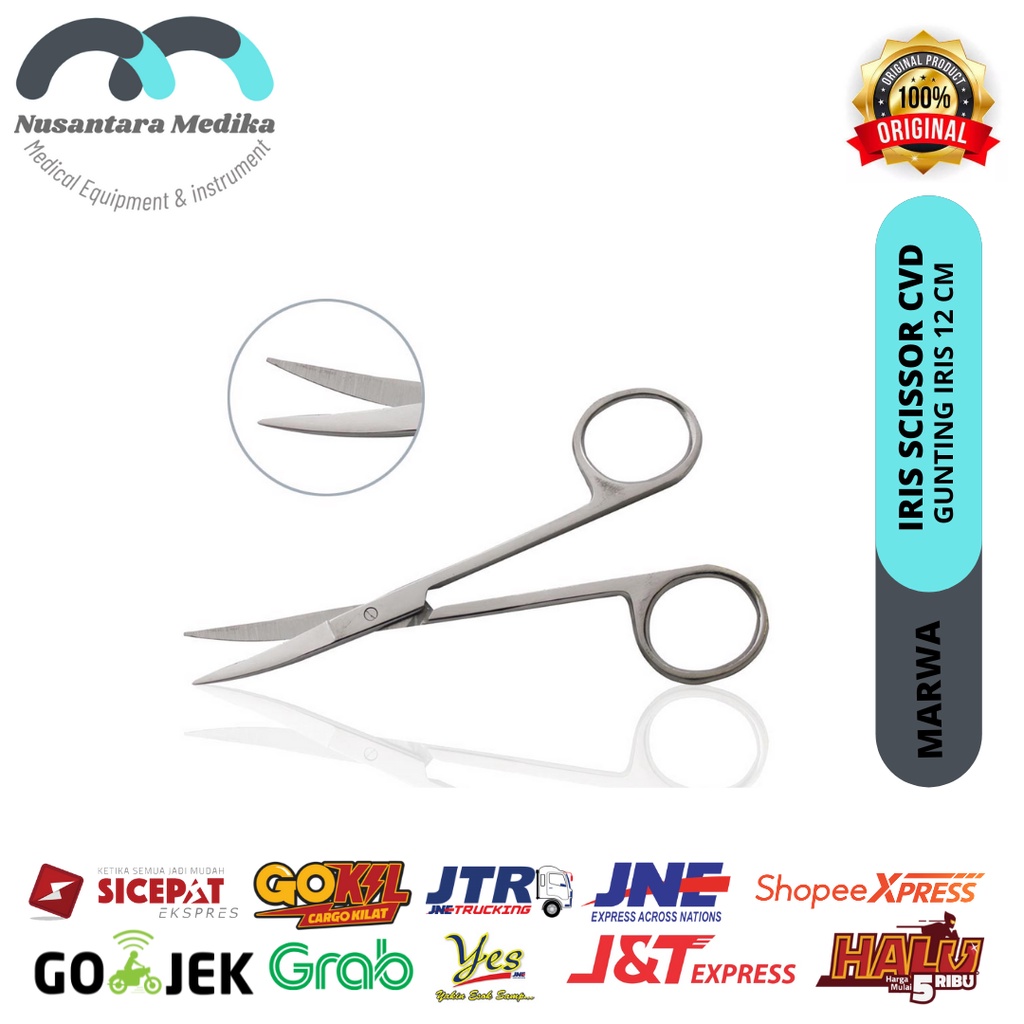 Gunting Mata Ujung Bengkok 11,5cm  Iris Scissors