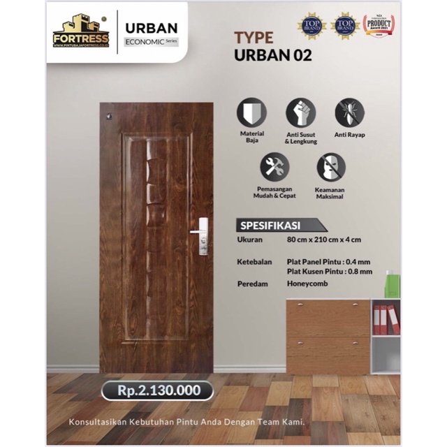 PINTU BAJA FORTRESS URBAN 80.02(80x210) - KANAN / KIRI