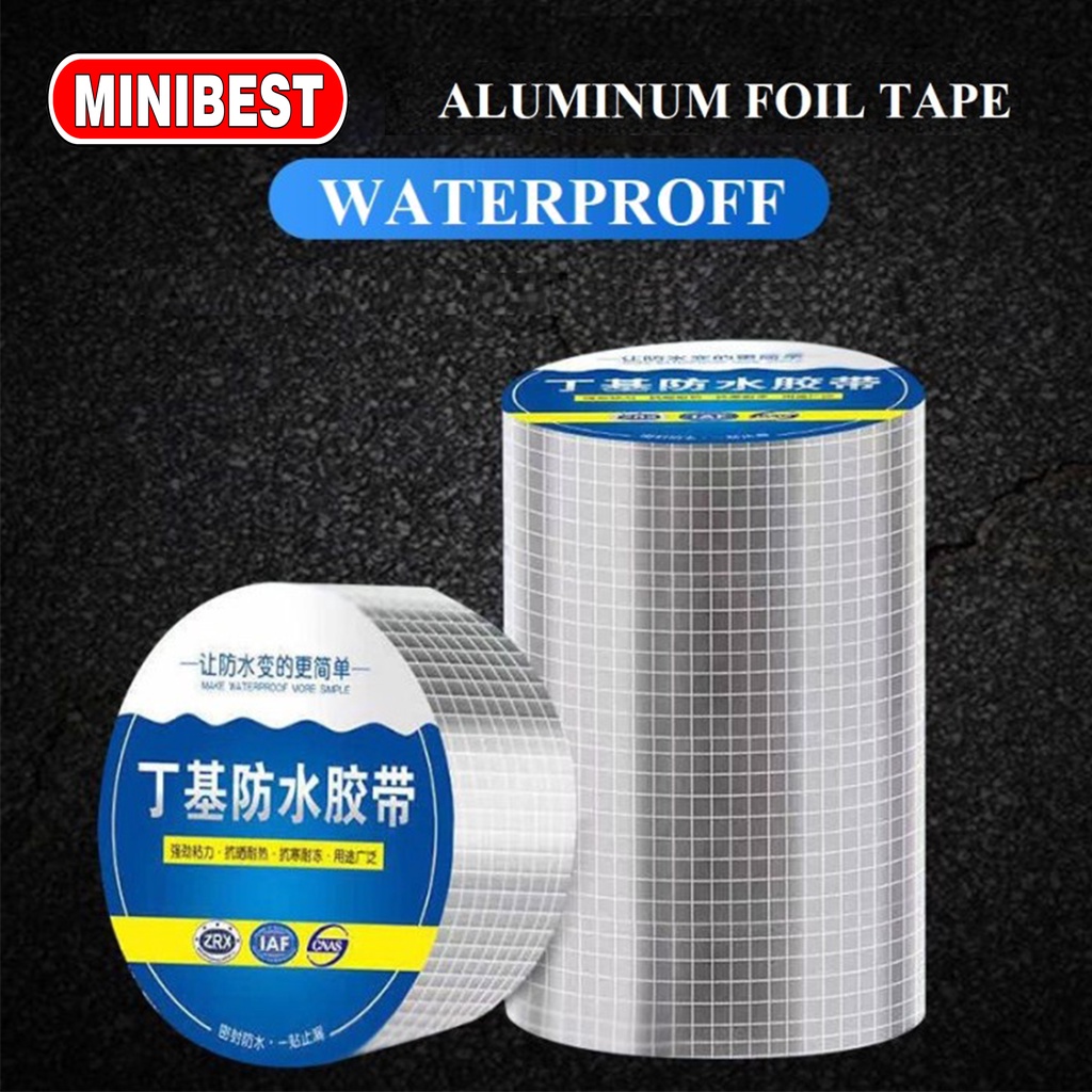 [MB] Lakban Anti Bocor Lem Anti Air Aluminium Foil Butyl Super Waterproof Tape Tambal Silver anti bocor / Aluminium Foil Tape Waterproof