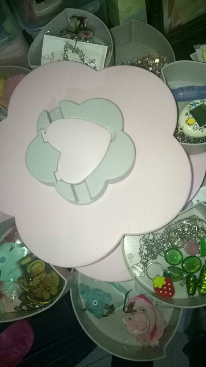 Toples Bunga Mekar,rotating Putar Kue/candy/snack/buah Tingkat 2 Susun + Tempat Dudukan Hp-cod-fw