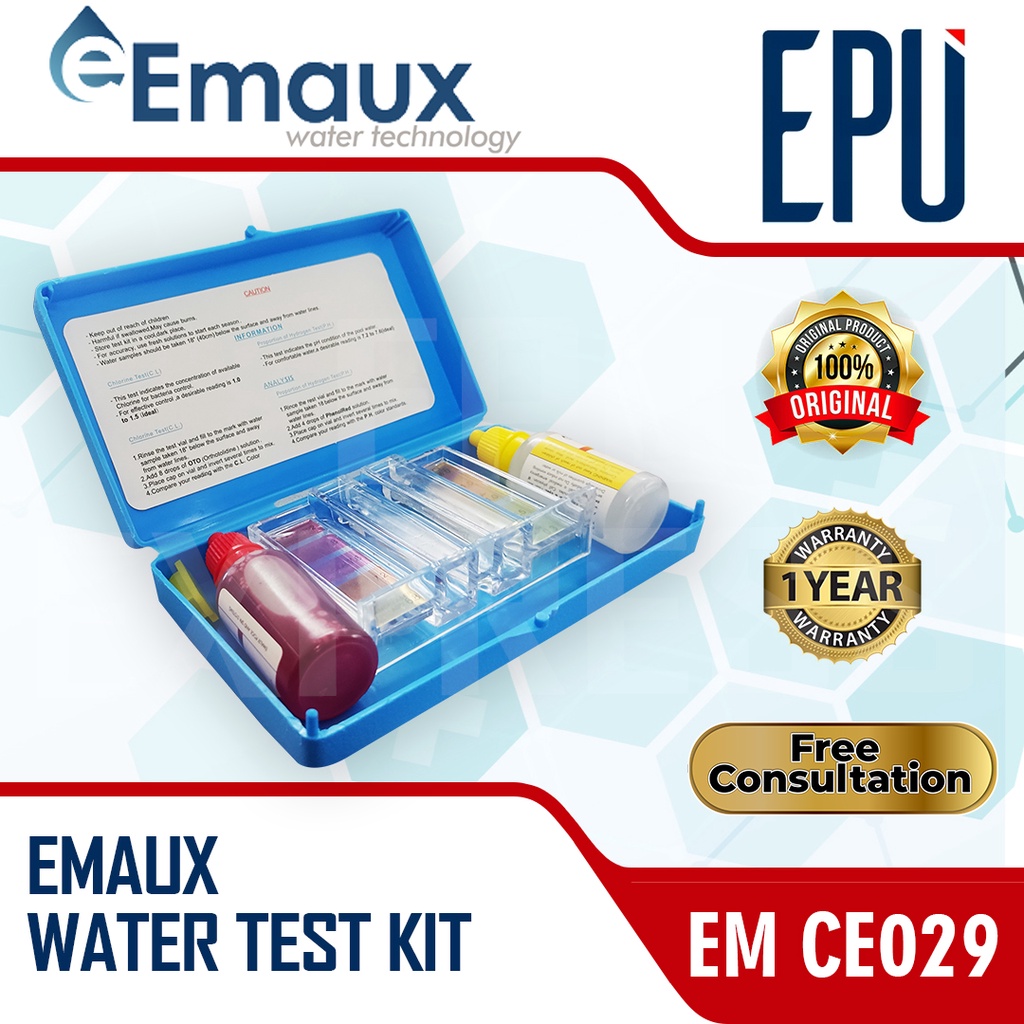 Emaux Dual Test Kit Swimming Pool Alat Test PH Test Kit Kolam Renang