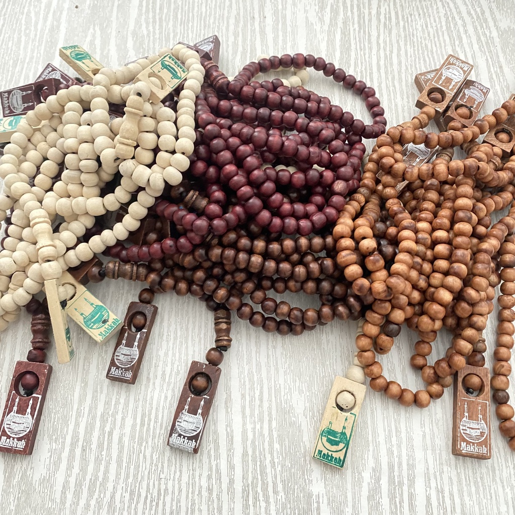 Tasbih Kayu 33 Butir Souvenir Haji Umroh Hajatan Handmade