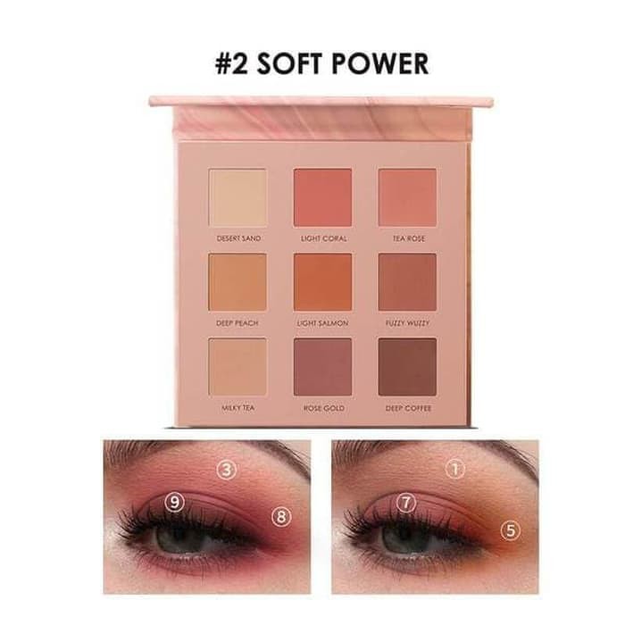 FOCALLURE New 9 Colors Eyeshadow Palette With Mirror FA-62