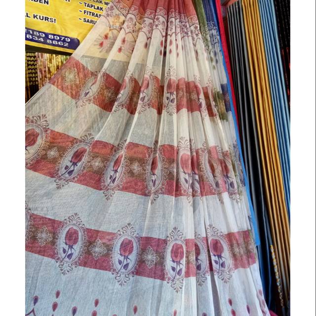 Fitras gorden dalaman hordeng motif bunga minimalis