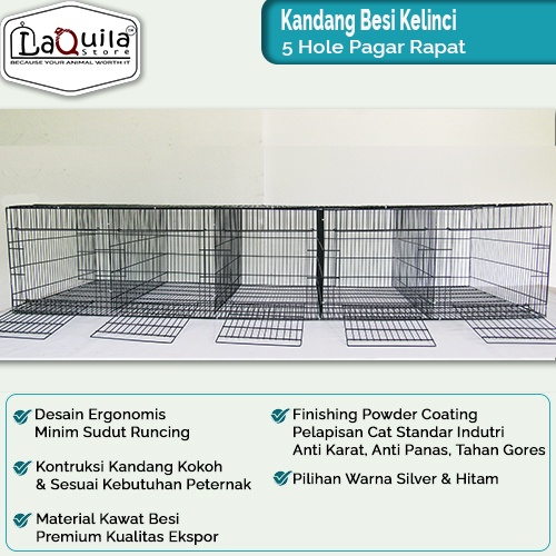 Kandang Galvanis Kelinci 5 Hole Rapat
