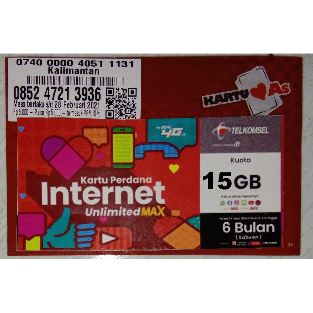 Telkomsel 15GB UnlimitedMAX