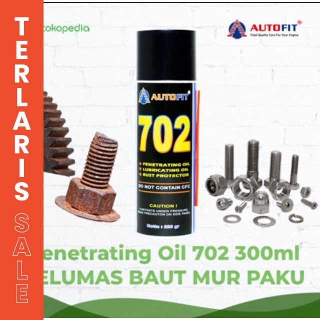 Cairan anti karat WD Autofit Penetrating Oil 702 ISI 220 ml Cairan formula khusus karat formula khusus untuk merontokkan karat yang menempel pada baut, besi dan logam