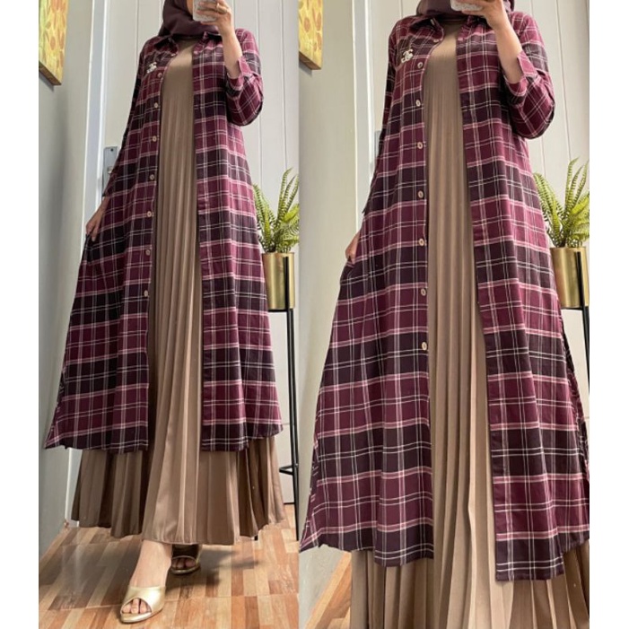 SALMA SET LONG CARDI+INNER DRESS (FREE BROS CHANEL)