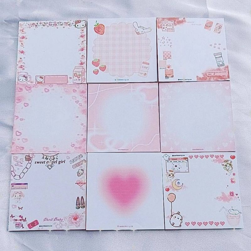 Memo pad by sunbearry.co custom memo pad bts snoppy aesthetic star scrabook-7