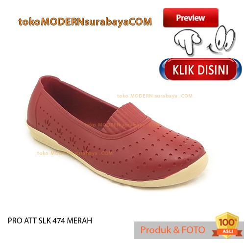 PRO ATT SLK 474 MERAH sepatu wanita casual slip on karet