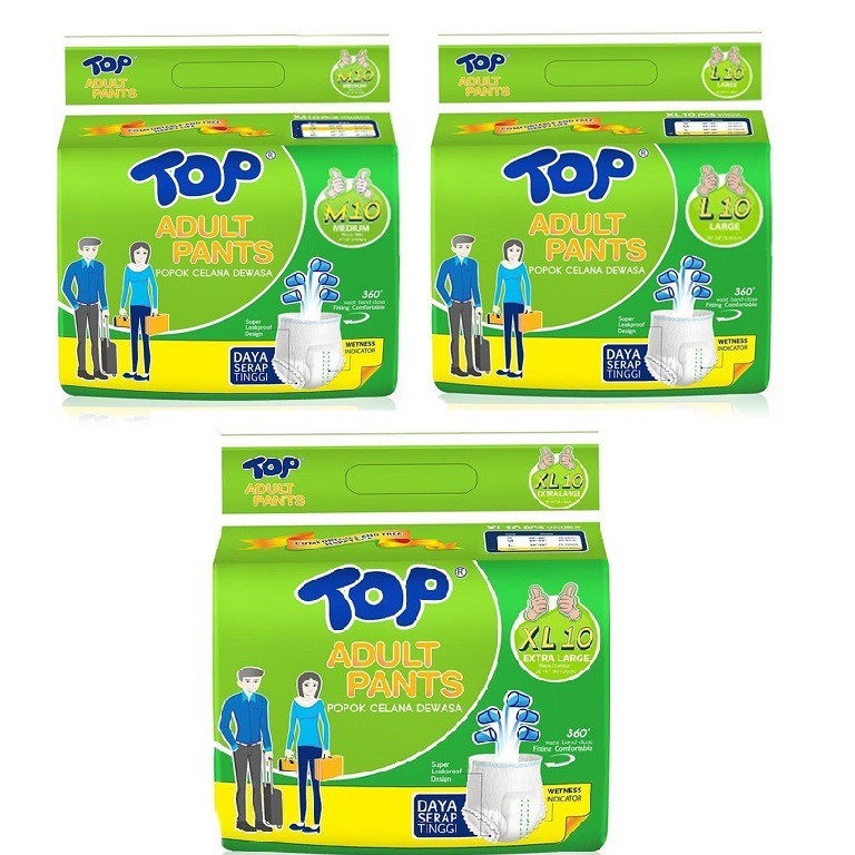 TOP adult Pants M10 L10 XL10 / Popok Dewasa Celana Diapers / Pampers orang tua