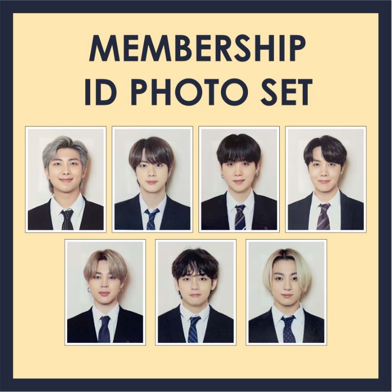 ID PHOTO SET FESTA BTS SEASON'S GREETING 2020 2021 MAP OF THE SOUL ON:E TOUR MUSTER DVD MEMBERSHIP K