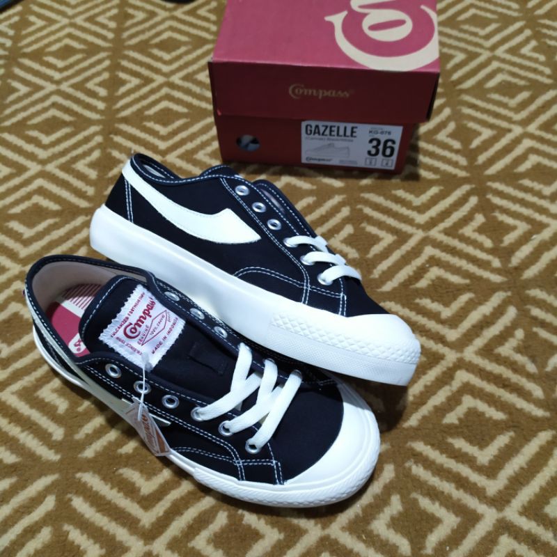 Sepatu Compass Gazelle Series Low (Black White/White Red/Cappuccino/Blue Sky/Red Gum/Grey)-1