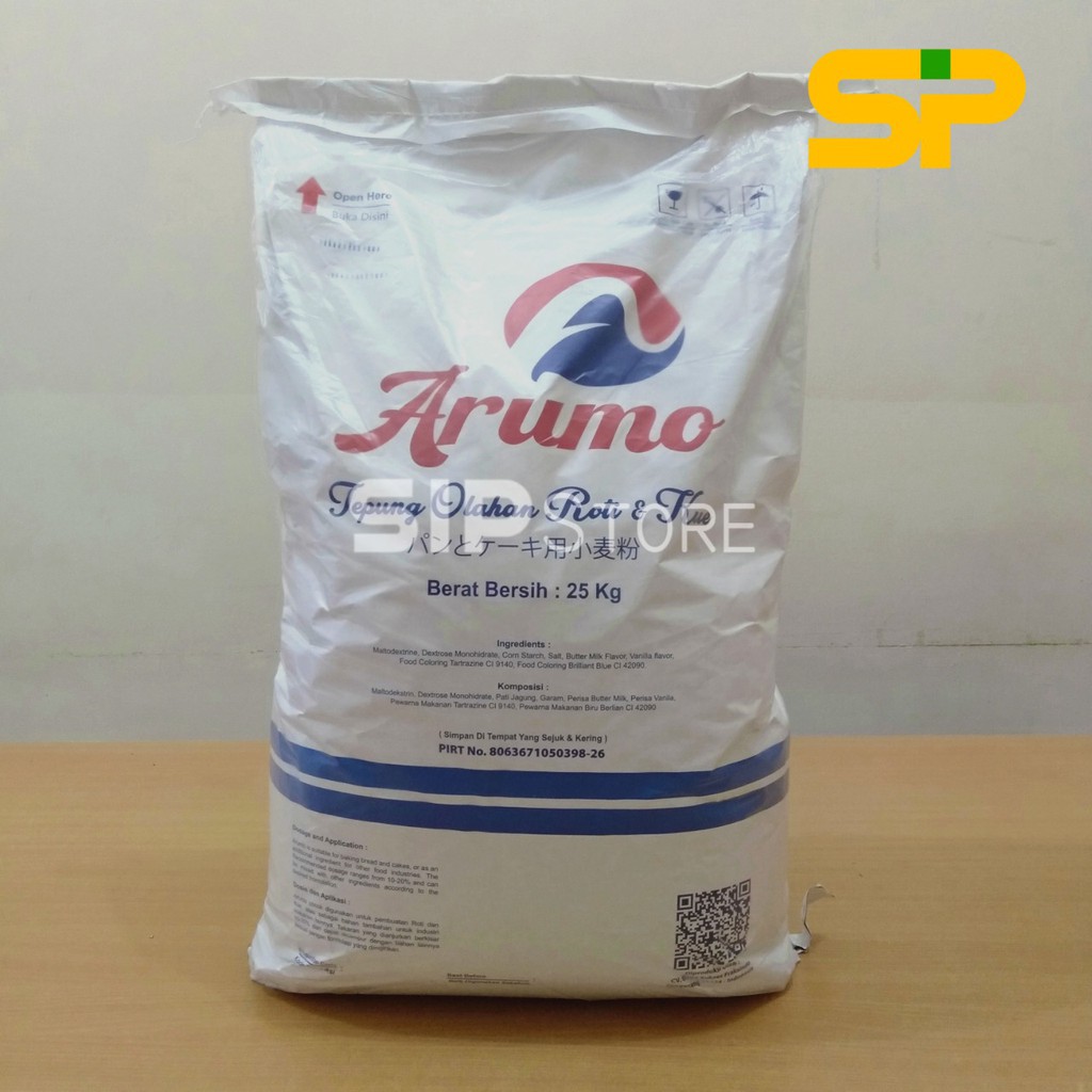 ARUMO Tepung Olahan Roti &amp; Kue / Susu Bubuk / Tepung Premix / Milk Replacer 25kg