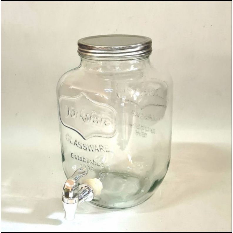 Beverage Glass Dispenser Air Kaca Juice 4 Liter / Drink Jar