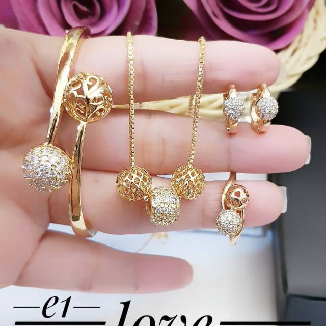 Xuping set perhiasan lapis emas 24k 0422i