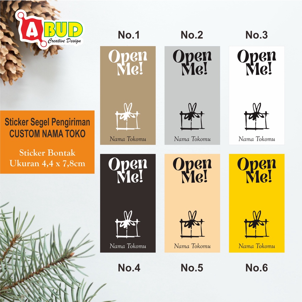 

Sticker OPEN ME Custom Nama Toko Label Pengiriman ANTI LUNTUR ANTI AIR