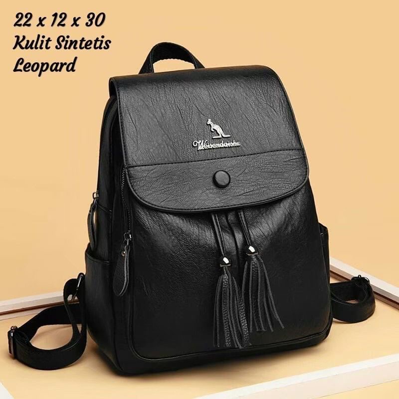 Tas Ransel Wanita Terbaru RUMBAI KANGU Fashionable Sintetis Leather