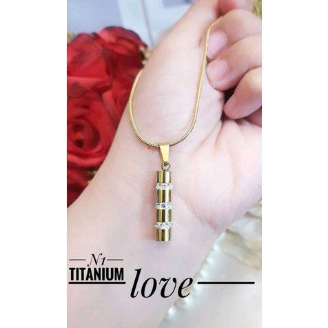 Titanium Set Perhiasan Wanita Gelang Kalung Cincin 289227