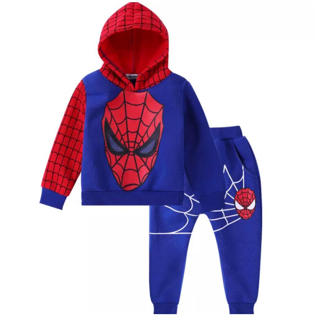 SETELAN SWEATER HOODIE 1-5 TAHUN HOODIE ANAK SUPER HERO TERBARU HOODIE ANAK LAKI LAKI TERBARU