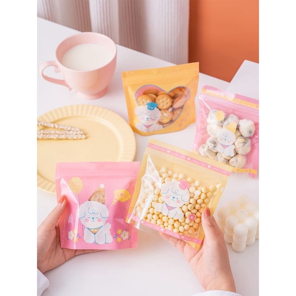 ZIPLOCK BAG MINI COOKIES PERMEN SNACK LUCU PINK PEACH UNYU ZP-M1