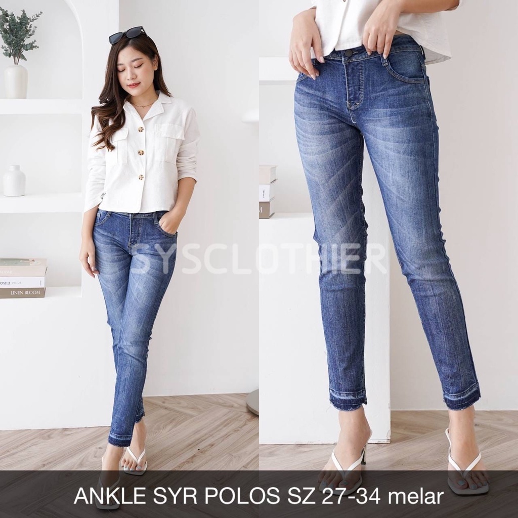 CELANA JEANS WANITA UKURAN NORMAL &amp; JUMBO - ANKLE SYR JEANS