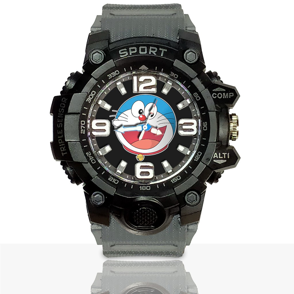 Jam Tangan Custom DORAEMON motif 4 Ruber- Water Resistant