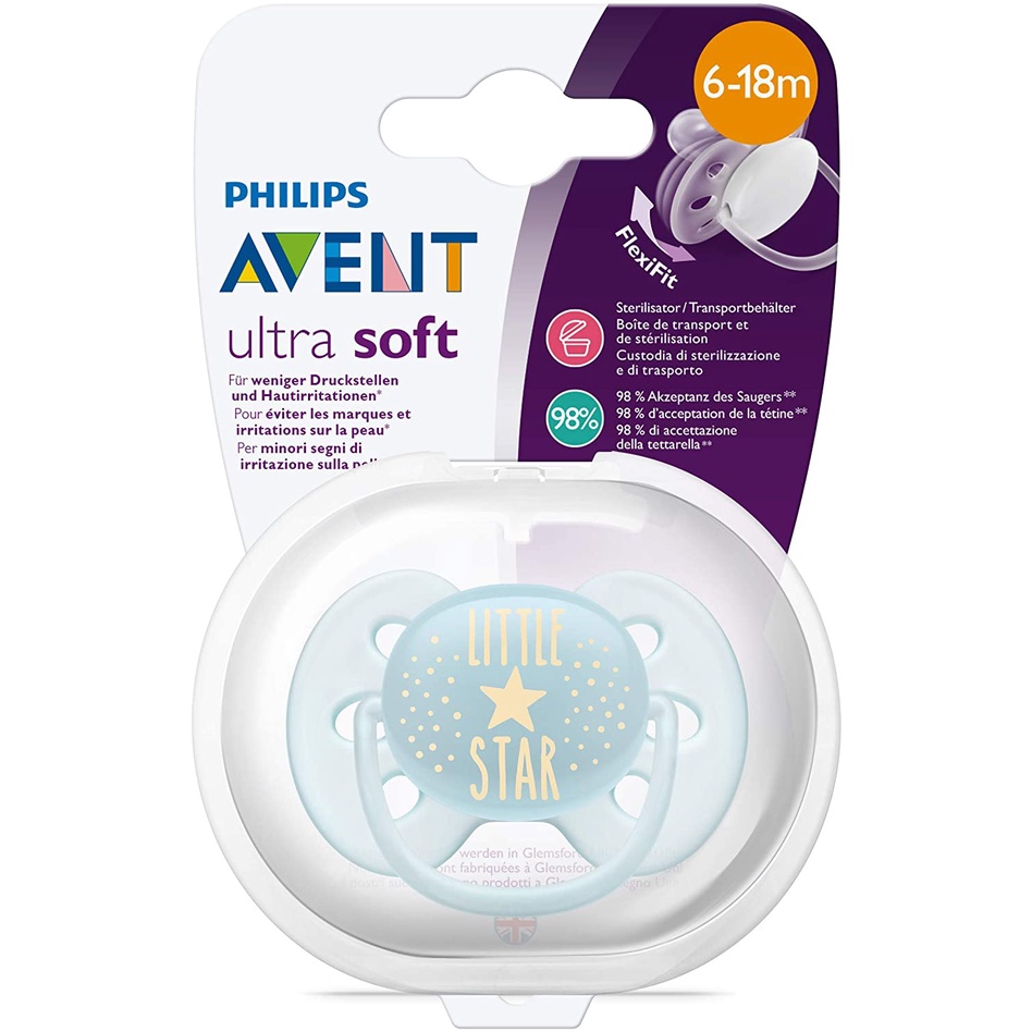 Avent - Ultra Soft Pacifier Single Pack 6-18m