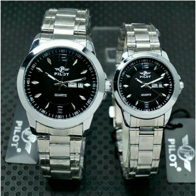 Jam Tangan Couple Original Pilot Rantai Wajin