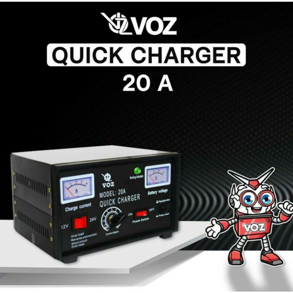 Charger Aki Voz 20A / Charger Aki Mobil / Charger Aki Motor