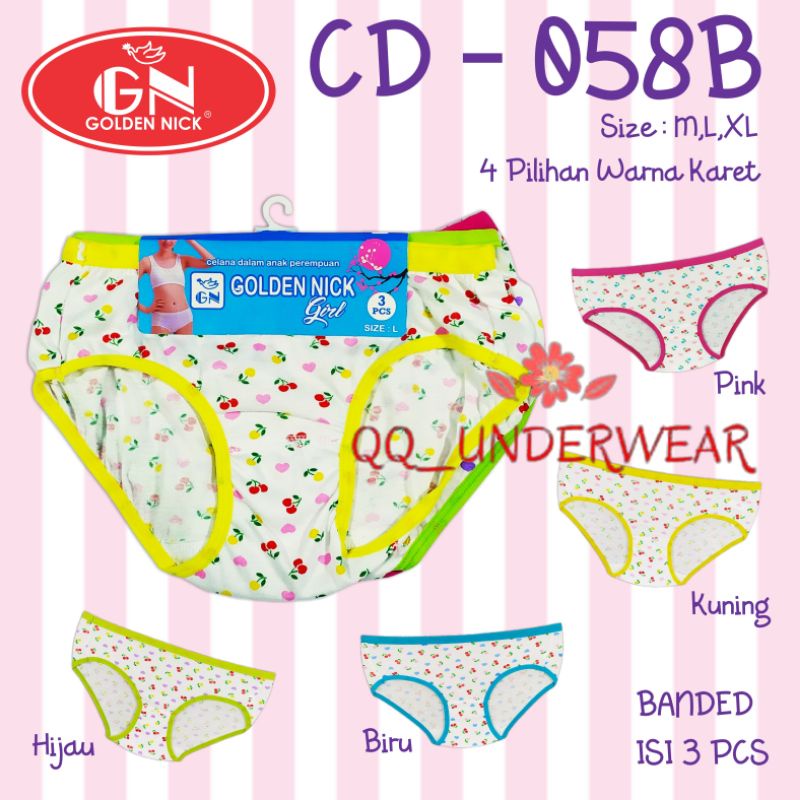 (3 Pc) Celana Dalam Anak Perempuan Golden Nick / CD Anak Motif / Cd Anak Murah / Cd Anak Cewek