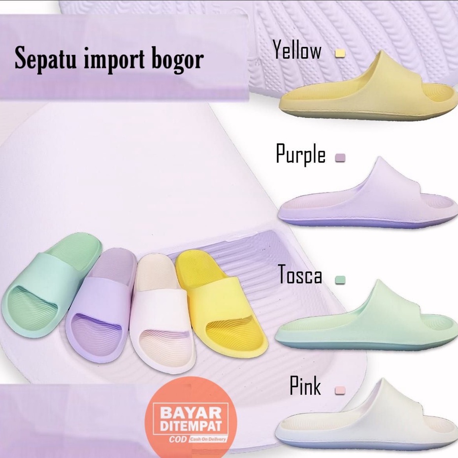 Sandal Karet Korea Polos TOMO / Sendal Santai Indoor eva Sandal Cewek Rumah