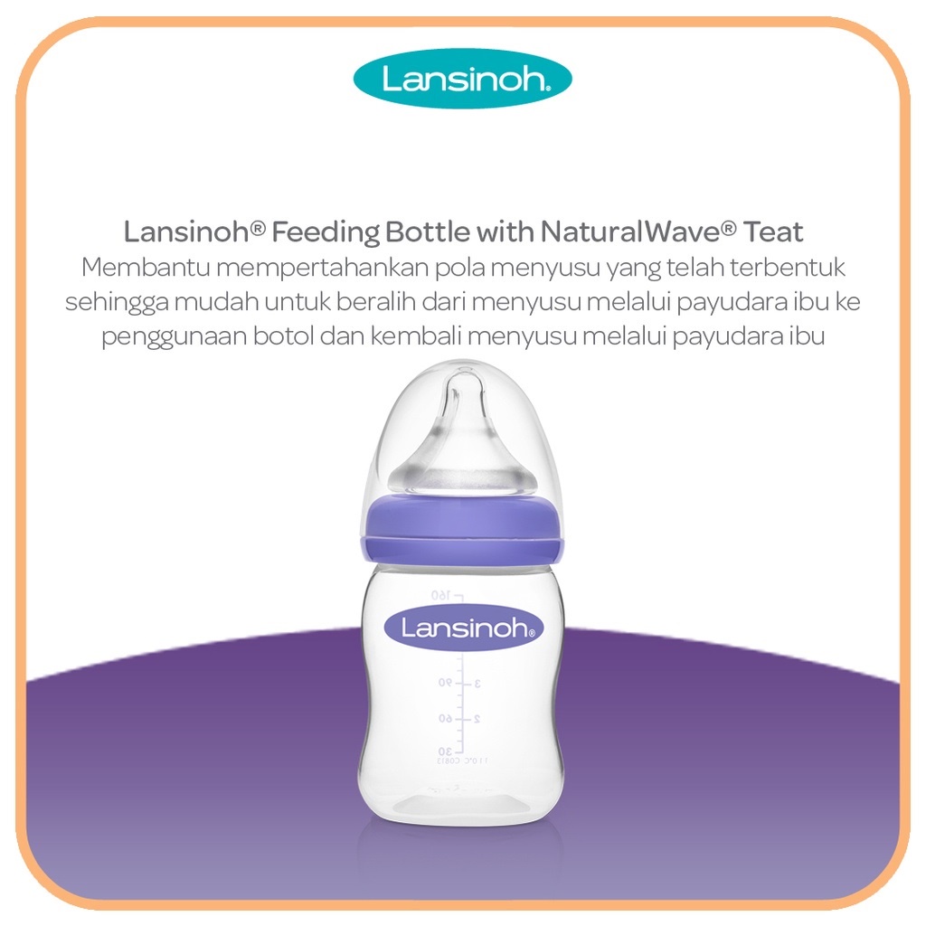 Lansinoh Feeding Bottle With NaturalWave® Teat Botol Susu Bayi 160ml