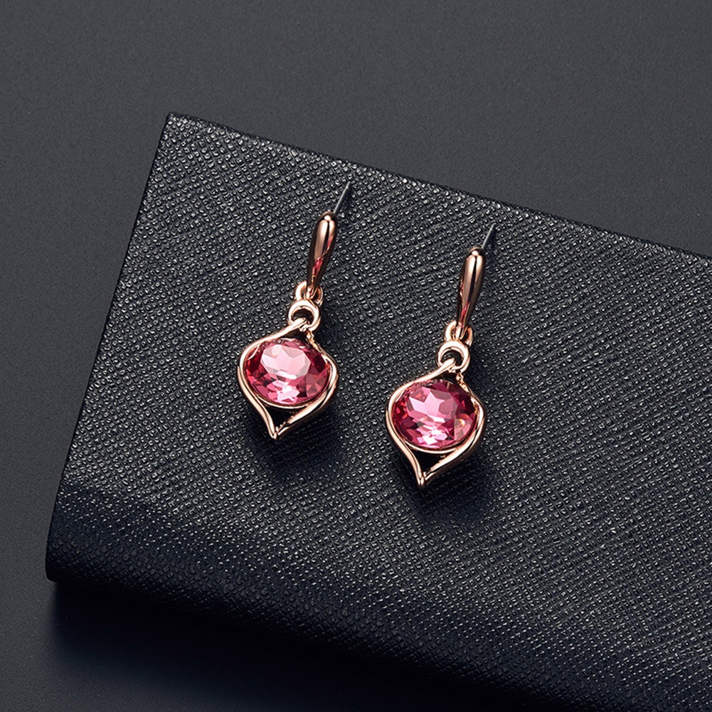 Hu Hu Hu Hu Hu Alat Bantu Pasang Kacamata♡ Set Anting Tusukkalung Dengan Liontin Oval Hias Berlian Imitasi Untuk Wanita