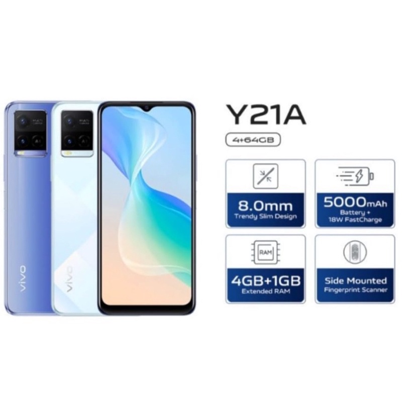 vivo y21A ram 4+1/64