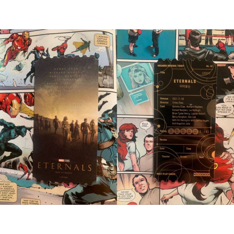 collectible ticket eternals (megabox korea) official // marvel ct tiket cgv xxi film mark thor docto