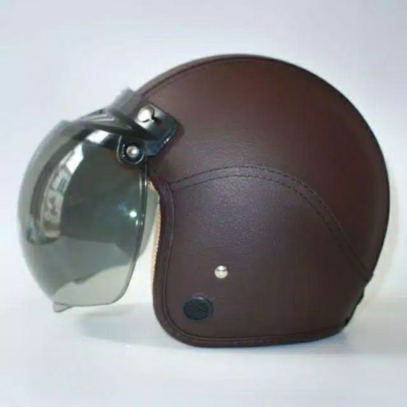 Helm Bogo kulit Coklat