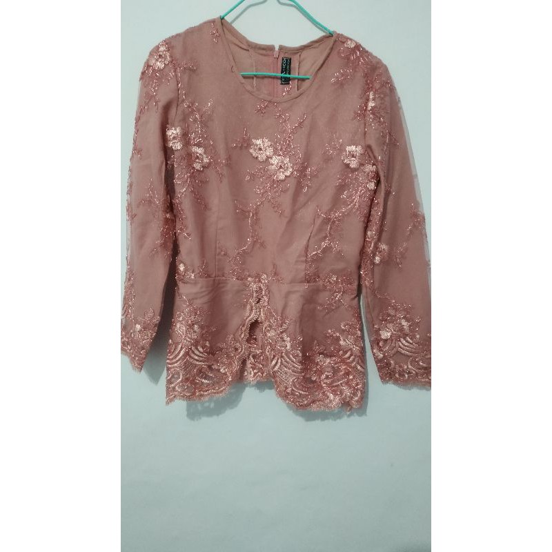 Baju Kebaya Kondangan Wisuda Nikahan Lamaran Pink Atasan Second Bekas Preloved