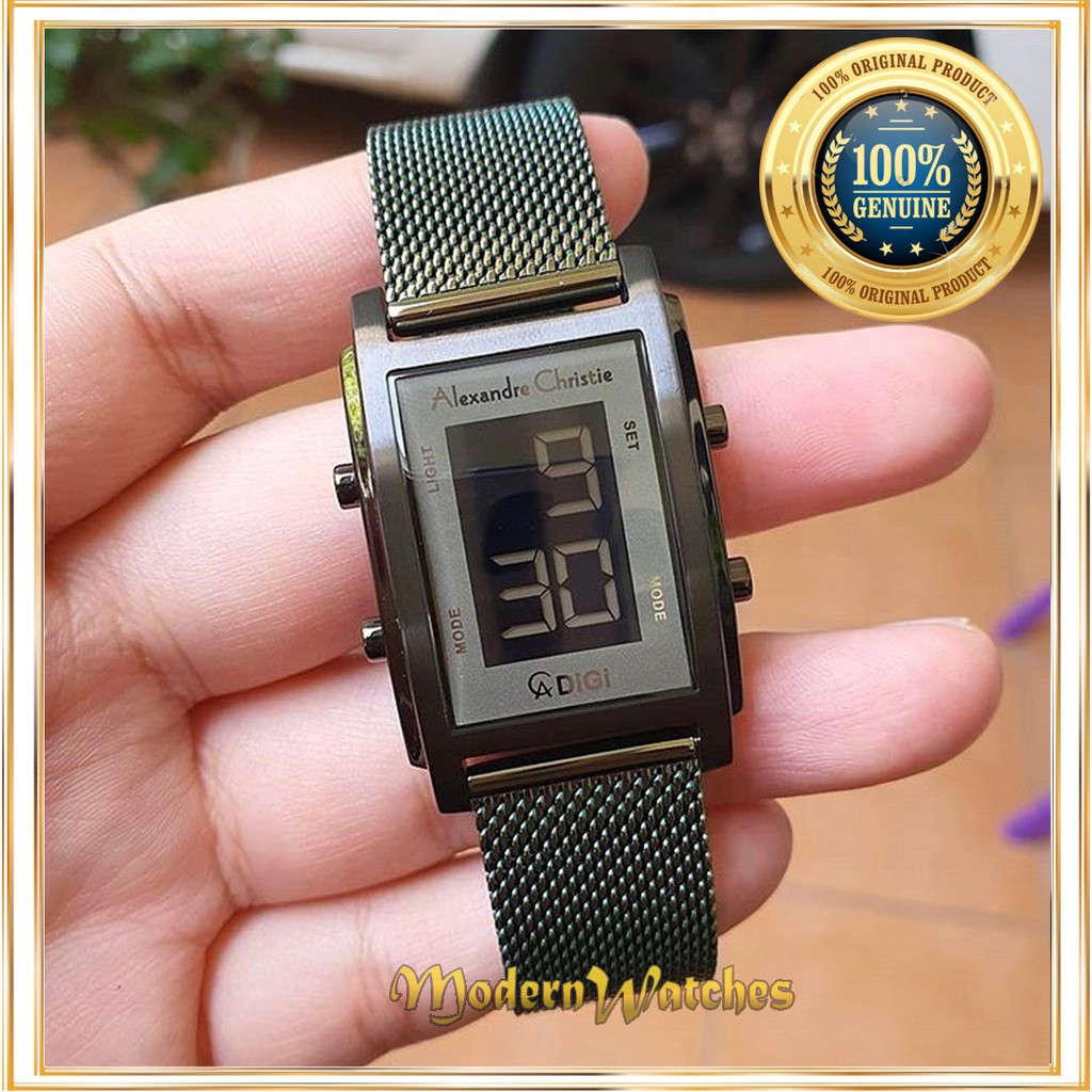 Jam Tangan Ori Alexandre Christie AC 9334 Green Black Hitam Hijau Army Tali Pasir Terlaris Alexander