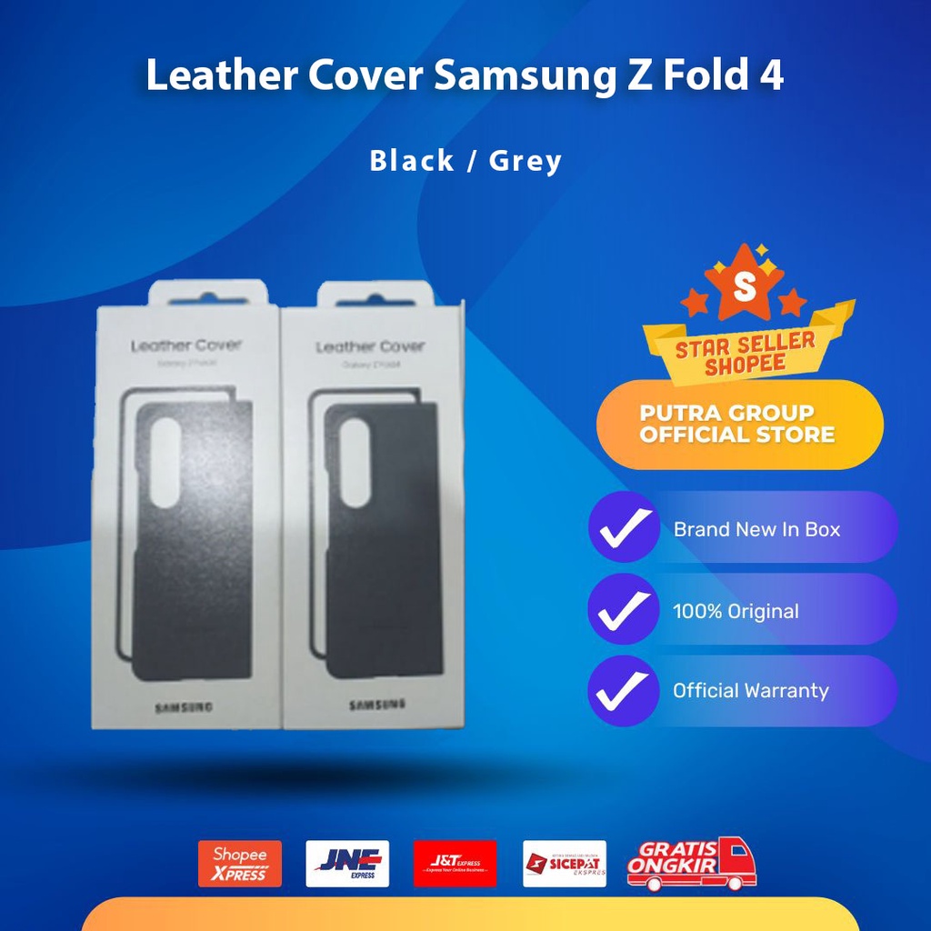 Samsung Galaxy Z Fold 4 Fold4 5G Leather Cover Black Gray Original SEIN