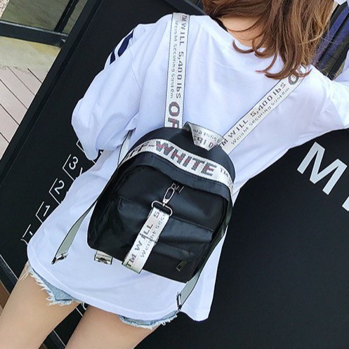 Tas ransel wanita import tas sekola off white 5