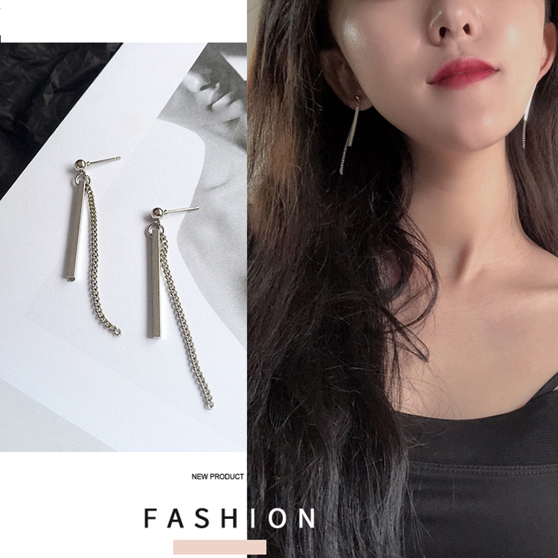 Chain Tassel Earrings Female Temperament Korean Cool Personality Earring