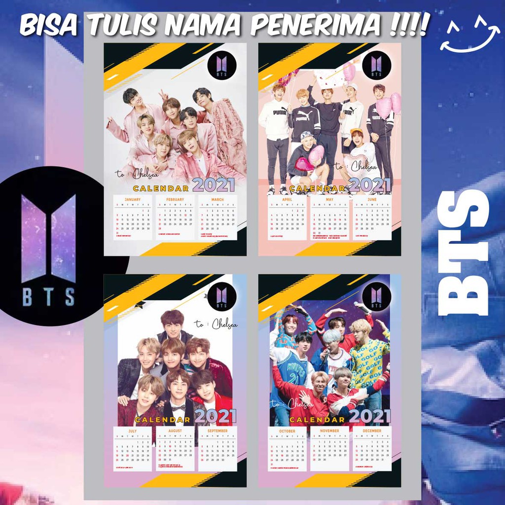 

BTS - Kalender 4 lbr BTS (bisa tulis penerima)