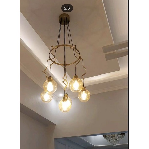 EGLARE JOLIET LAMPU GANTUNG HIAS 6L BRASS/AMBER/ACE PENDANT LAMP JOLIET 6L BRASS/AMBER/ACE LAMPU CEILING VODI/ LAMPU RUANG TAMU/LAMPU RUANG MAKAN/LAMPU AULA/LOBBY MEWAH