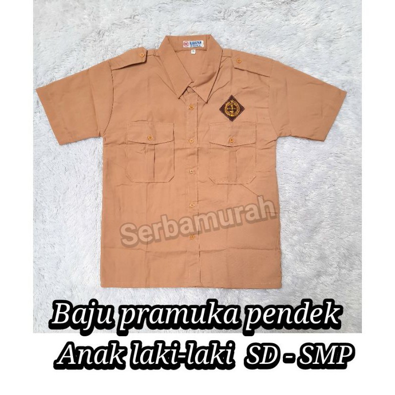 Baju seragam pramuka lengan pendek pramuka pendek anak laki-laki