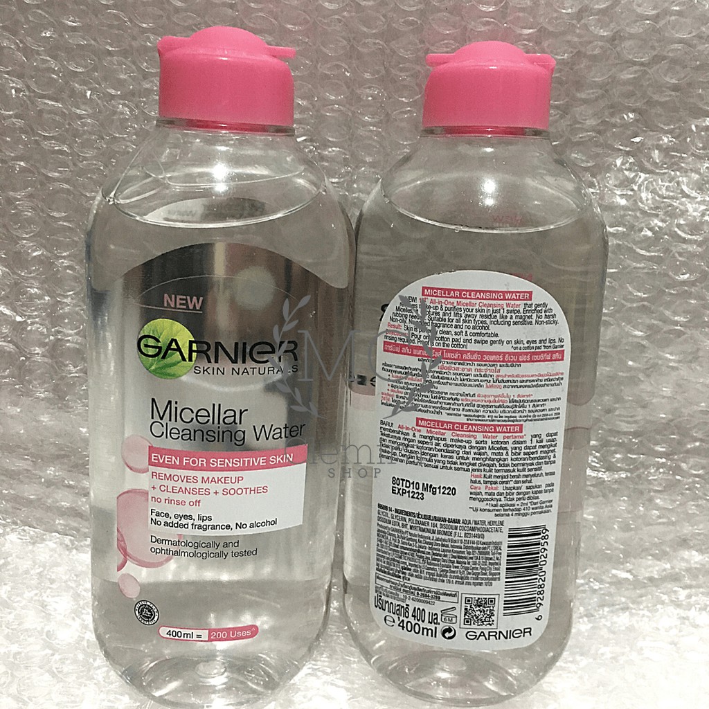 Garnier Micellar Water For Sensitiv Skin 400ml / Pembersih Wajah dan Make Up / Garnier Pink 400 ml kulit sensitif